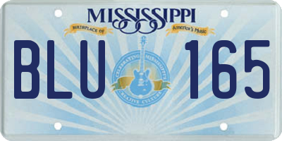 MS license plate BLU165