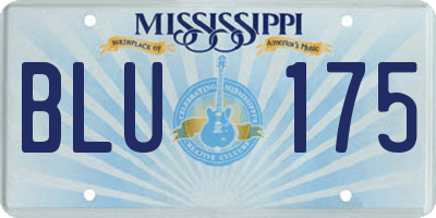 MS license plate BLU175