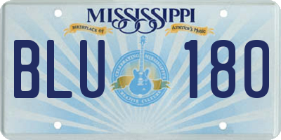 MS license plate BLU180