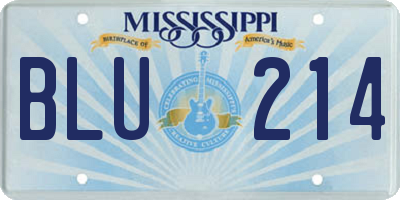 MS license plate BLU214