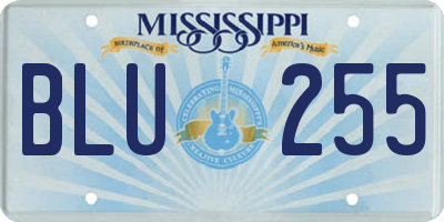 MS license plate BLU255