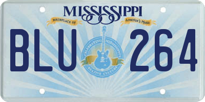 MS license plate BLU264