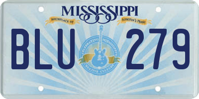 MS license plate BLU279