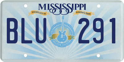 MS license plate BLU291
