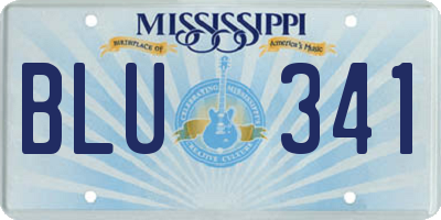 MS license plate BLU341