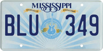 MS license plate BLU349