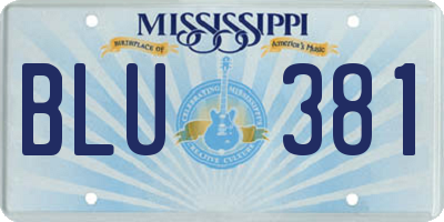MS license plate BLU381