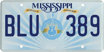 MS license plate BLU389