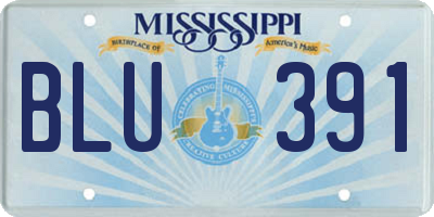 MS license plate BLU391