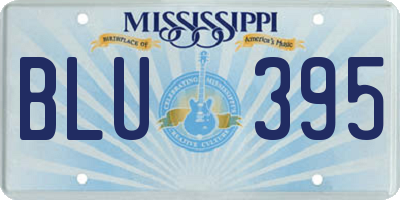 MS license plate BLU395
