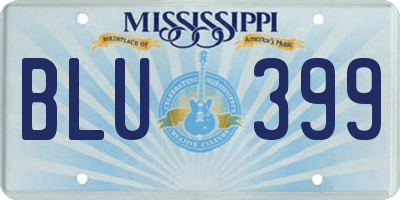 MS license plate BLU399