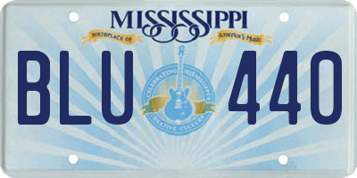 MS license plate BLU440