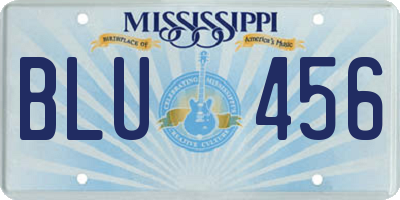 MS license plate BLU456