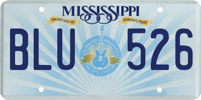 MS license plate BLU526