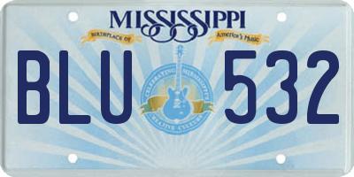 MS license plate BLU532