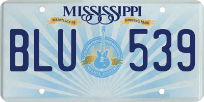 MS license plate BLU539