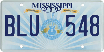 MS license plate BLU548