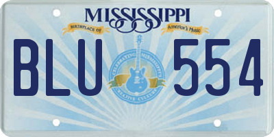 MS license plate BLU554