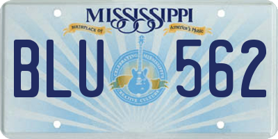 MS license plate BLU562