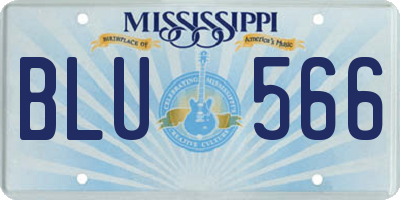 MS license plate BLU566