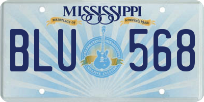 MS license plate BLU568
