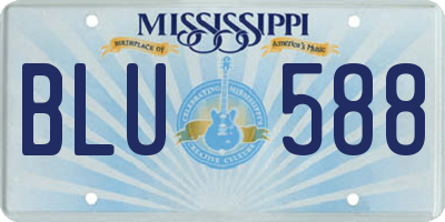 MS license plate BLU588