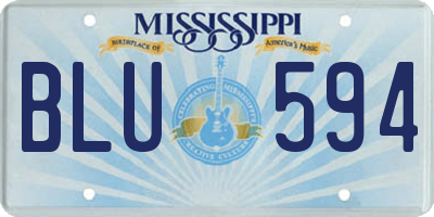 MS license plate BLU594