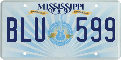 MS license plate BLU599
