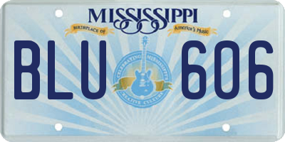 MS license plate BLU606