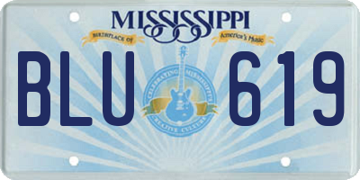 MS license plate BLU619