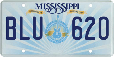 MS license plate BLU620