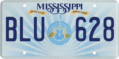 MS license plate BLU628