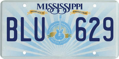 MS license plate BLU629