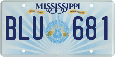 MS license plate BLU681