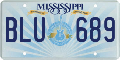 MS license plate BLU689
