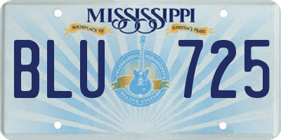 MS license plate BLU725