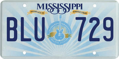 MS license plate BLU729