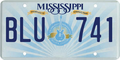 MS license plate BLU741