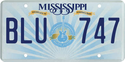 MS license plate BLU747