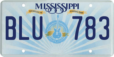 MS license plate BLU783
