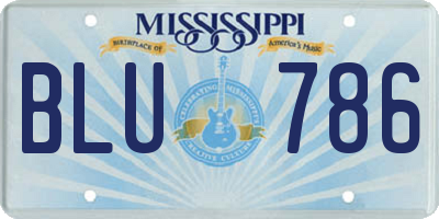 MS license plate BLU786