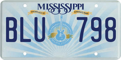 MS license plate BLU798