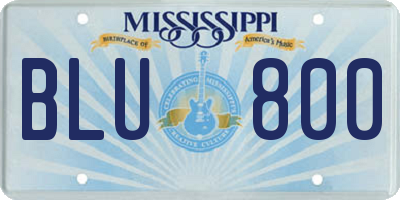 MS license plate BLU800