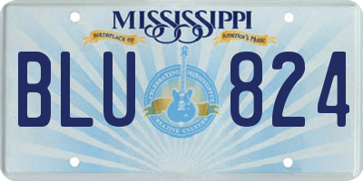 MS license plate BLU824