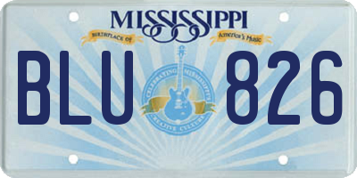 MS license plate BLU826