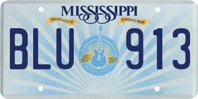 MS license plate BLU913