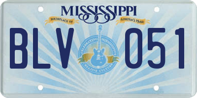 MS license plate BLV051