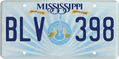 MS license plate BLV398