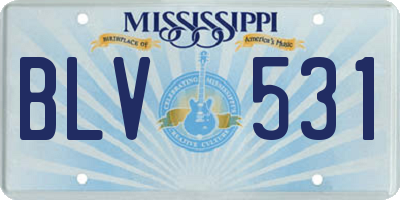 MS license plate BLV531