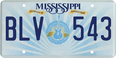 MS license plate BLV543